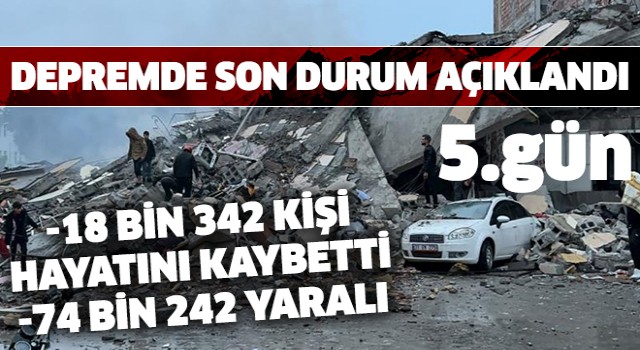 Depremde can kaybı sayısı 18 bin 342 oldu