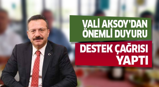 Vali Aksoy'dan Aydınlılara ‘destek' çağrısı