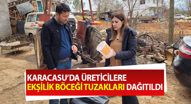 Karacasulu incir üreticilerine ekşilik böceği tuzakları dağıtıldı