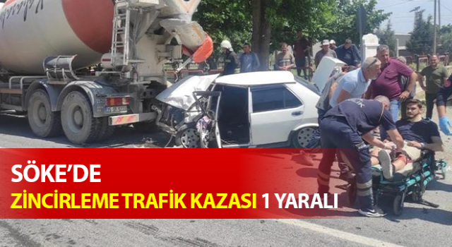 Otomobil, beton mikseri ile çarpıştı: 1 yaralı