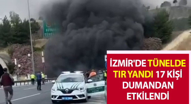 Tır yandı, 17 kişi dumandan etkilendi