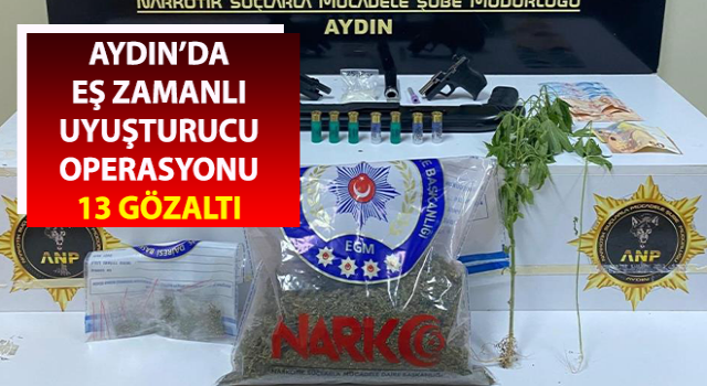 Aydın’da uyuşturucu operasyonu: 13 gözaltı