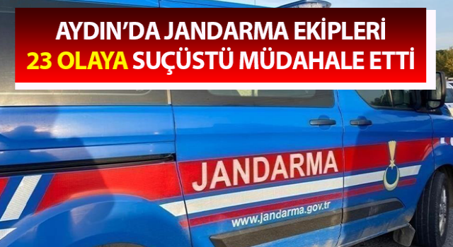 Jandarma ekipleri 23 olaya suçüstü müdahale etti