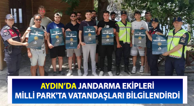 Jandarma ekipleri Milli Park'ta vatandaşları bilgilendirdi