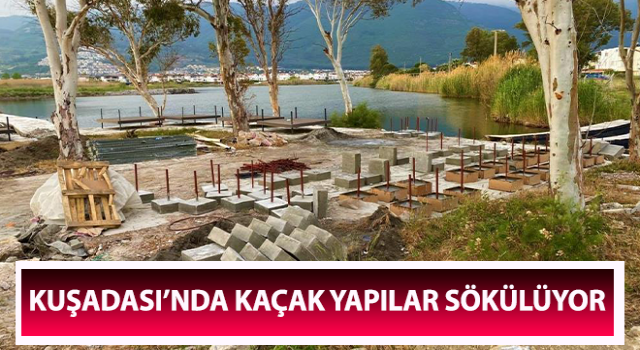 Kocagöl’de kaçak yapılar sökülüyor