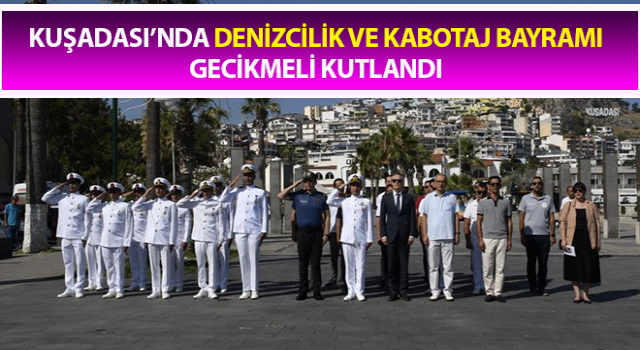 Kuşadası denizine şehitler anısına çiçek bırakıldı