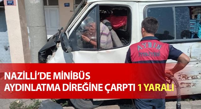 Minibüs aydınlatma direğine çarptı: 1 yaralı