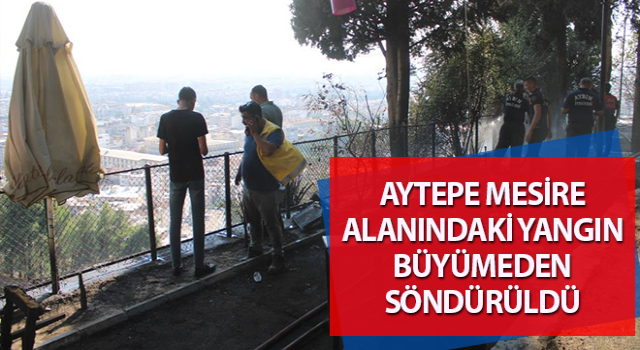 Mesire alanındaki işletmeye ait masa ve sandalyeler yandı