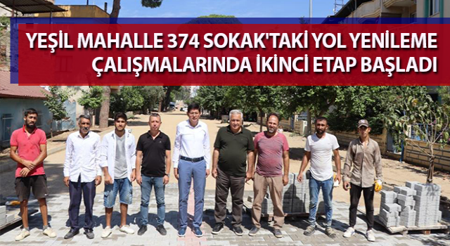 Yeşil Mahalle 374 Sokak'taki yol yenileme çalışmaları sürüyor