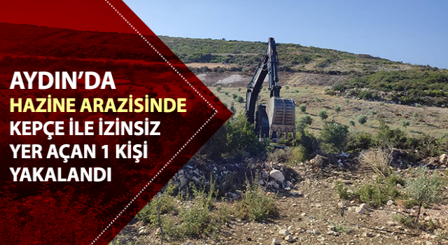 Hazine arazisindeki izinsiz kazıya jandarmadan suçüstü