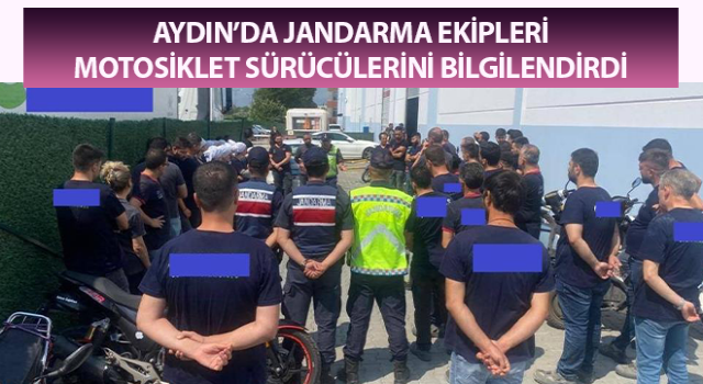 Jandarma ekipleri motosiklet sürücülerini bilgilendirdi