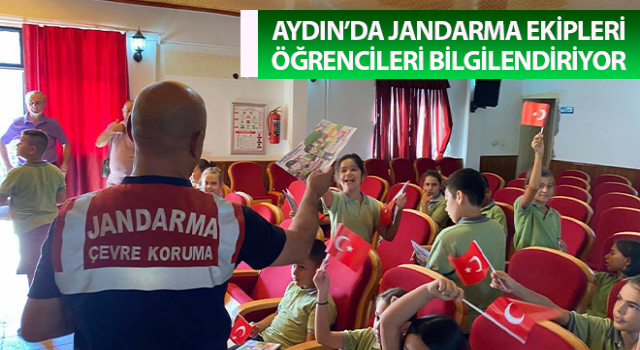 Jandarma ekipleri öğrencileri bilgilendiriyor