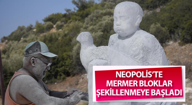 Neopolis’te mermer bloklar şekillenmeye başladı