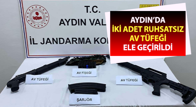 Ruhsatsız av tüfekleri ile yakalandı