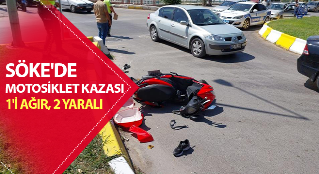 Söke'de pikap ile motosiklet çarpıştı