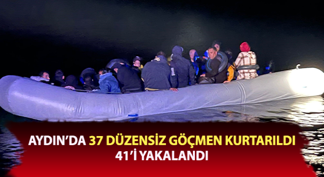 Aydın’da 37 düzensiz göçmen kurtarıldı