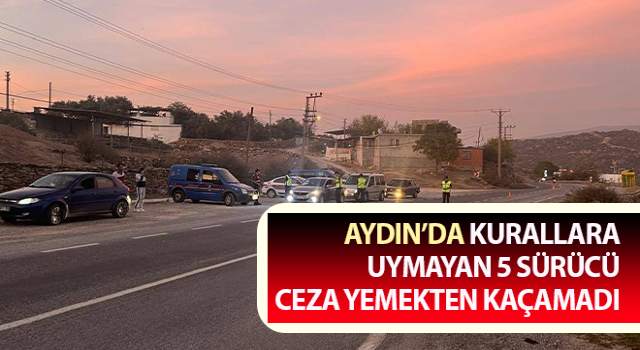 Aydın’da 5 sürücü ceza yemekten kaçamadı