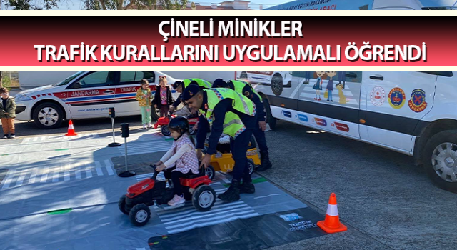 Çineli minikler trafik kurallarını uygulamalı öğrendi