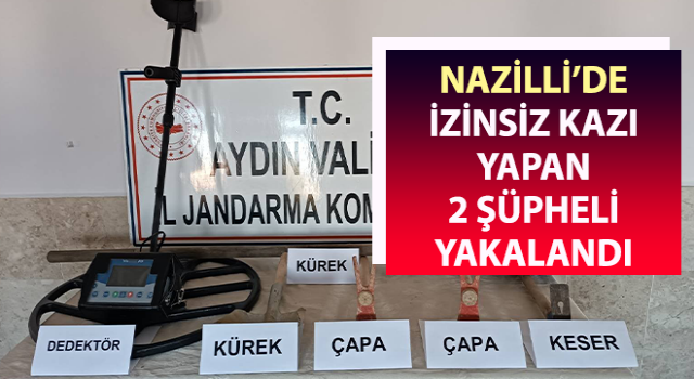 Tarihi eser bulmak amacıyla izinsiz kazı yapan şüpheliler yakalandı