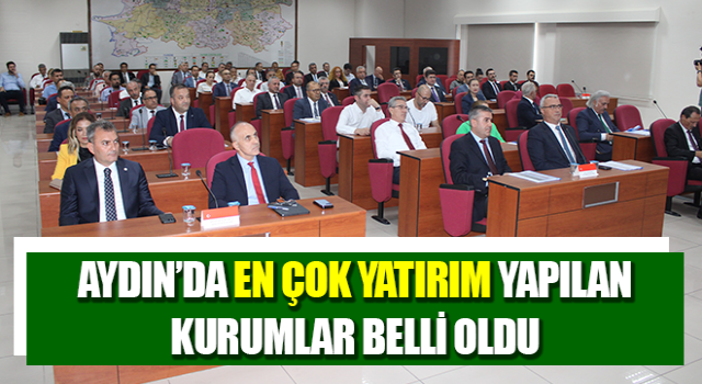 Aydın’da en çok yatırım yapılan kurumlar belli oldu