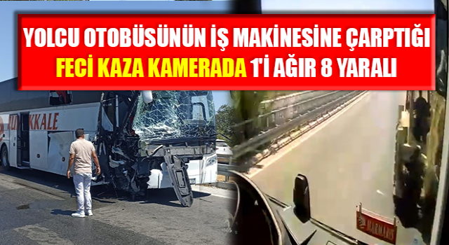 Kaza anı otobüs kamerasına yansıdı