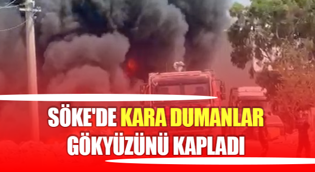 Söke'de kara dumanlar gökyüzünü kapladı