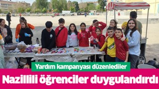 Nazillili öğrenciler depremzedelere yardım eli uzattı