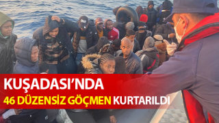 Aydın’da 46 düzensiz göçmen kurtarıldı