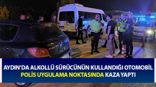 Alkollü sürücü polis uygulama noktasında kaza yaptı