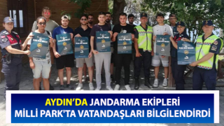 Jandarma ekipleri Milli Park'ta vatandaşları bilgilendirdi