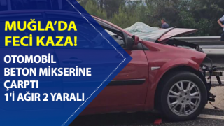 Otomobil park halindeki beton mikserine çarptı: 1'i ağır 2 yaralı