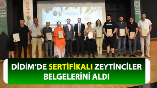 Sertifikalı zeytinciler belgelerini aldı