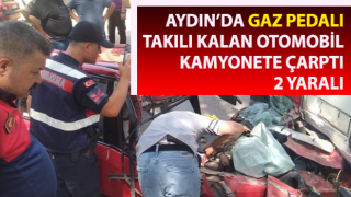 Gaz pedalı takılı kalan otomobil kamyonete çarptı: 2 yaralı