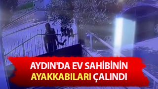 Bahçe kapısına asılan ayakkabıları saniyeler içerisinde çaldı