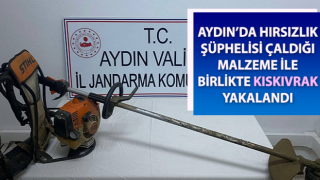 Çaldığı malzeme ile birlikte yakalandı