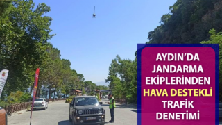 Jandarma ekiplerinden hava destekli trafik denetimi