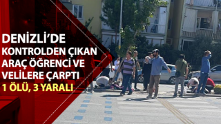 Kontrolden çıkan araç öğrenci ve velilere çarptı