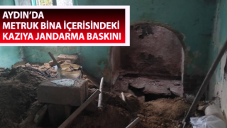 Metruk bina içerisindeki kazıya jandarma baskını