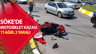 Söke'de pikap ile motosiklet çarpıştı