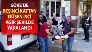 Beşinci kattan düşen işçi ağır yaralandı