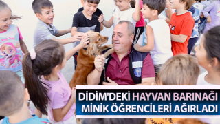 Didim'deki hayvan barınağı minik öğrencileri ağırladı