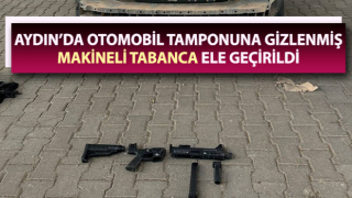 Otomobil tamponuna gizlenmiş, makineli tabanca ele geçirildi