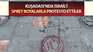 İsrail’i sprey boyalarla protesto ettiler