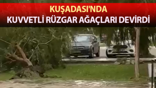 Kuşadası'nda kuvvetli rüzgar etkili oldu