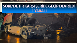 Tır karşı şeride geçip devrildi: 1 yaralı