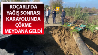 Koçarlı’da karayolunda çökme meydana geldi