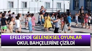 Efeler’de geleneksel oyunlar, okul bahçelerine çizildi