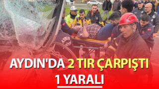 Aydın'da iki tır çarpıştı, şoför yaralandı