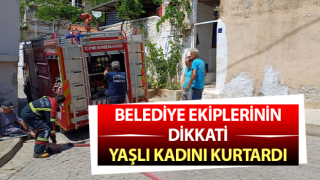 ASKİ ekipleri, evde yalnız yaşayan yaşlı kadını kurtardı