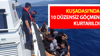 Aydın’da 10 düzensiz göçmen kurtarıldı